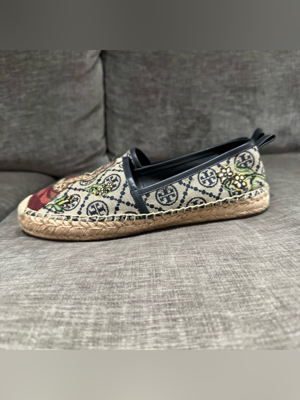 Tory Burch Cheetah Needlepoint Platform Espadrille - Picture 4 of 6